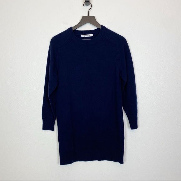 Thakoon Wool Sweater Mini Dress Crewneck Long Sleeve Midnight Navy Blue - Picture 5 of 9